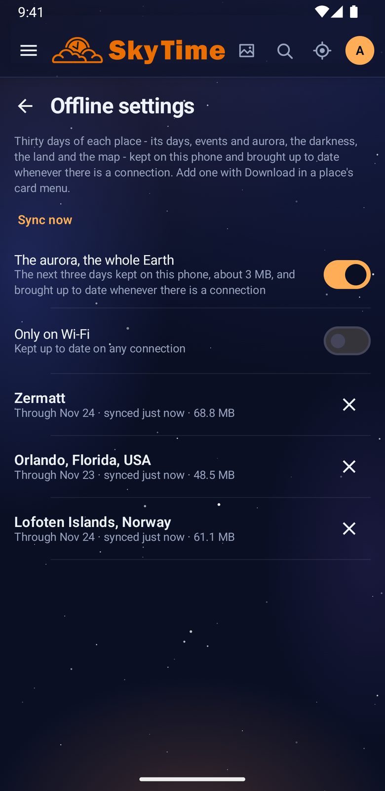 Your places, offline