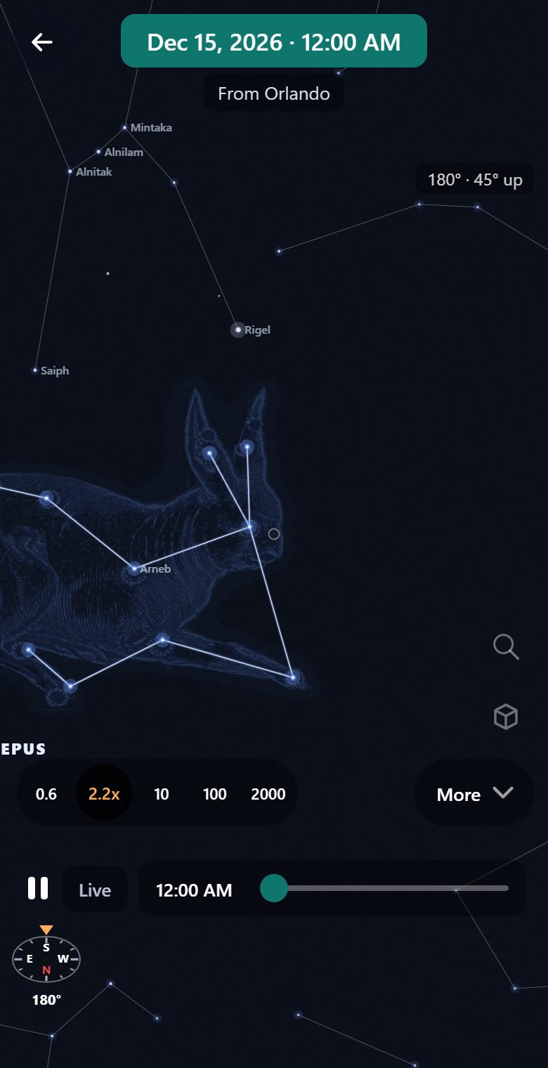 Constellation artwork on the website