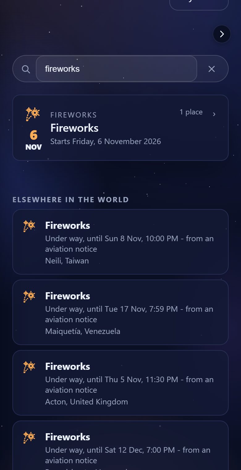 Search every sky event on Earth