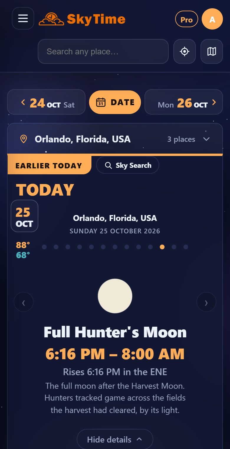 Full moons and their names on the website